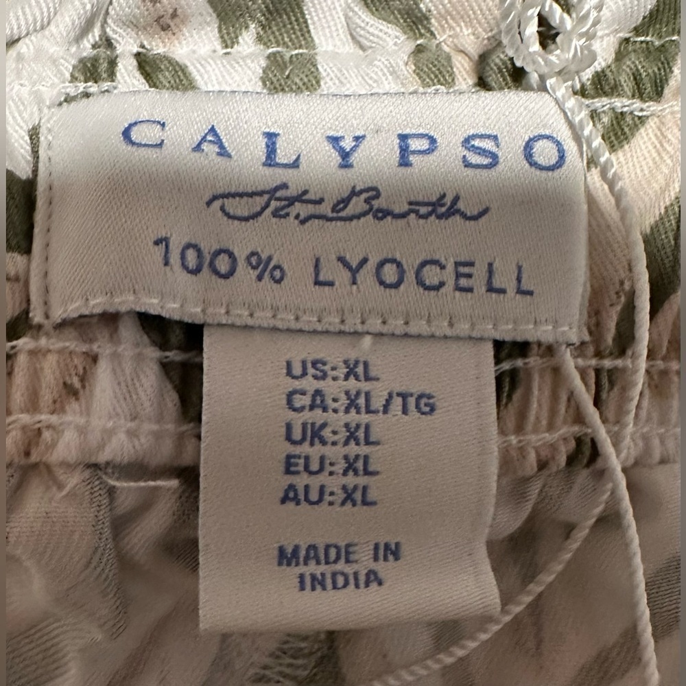 Calypso St. Barth High Waist Zebra Print Shorts - Green and Cream - Picture 11 of 11